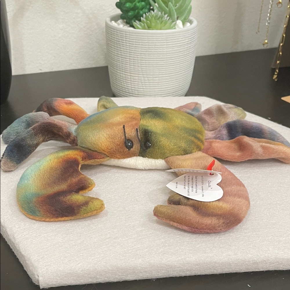 Ty Rainbow Tie-Dye Crab Plush